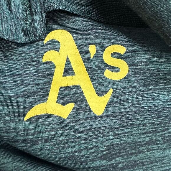 Majestic 3XL Oakland Athletics Cool Base‎ Polo Tee Green Marl MLB A's Baseball - Picture 3 of 8